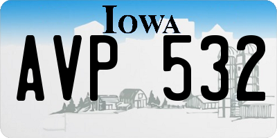 IA license plate AVP532