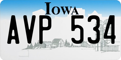 IA license plate AVP534