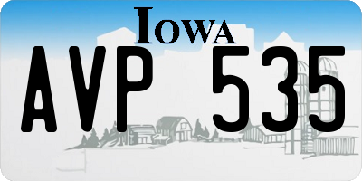 IA license plate AVP535