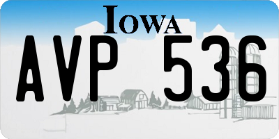 IA license plate AVP536
