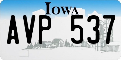 IA license plate AVP537