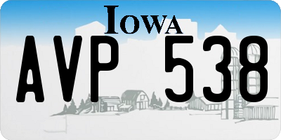 IA license plate AVP538