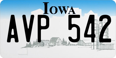 IA license plate AVP542