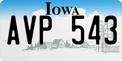 IA license plate AVP543
