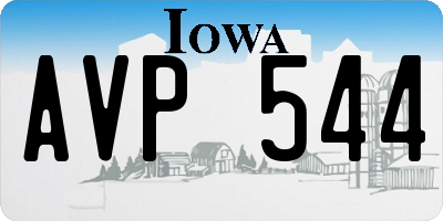 IA license plate AVP544