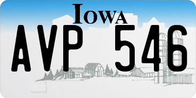 IA license plate AVP546