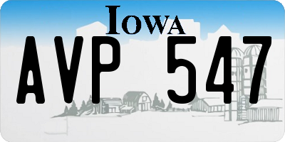 IA license plate AVP547