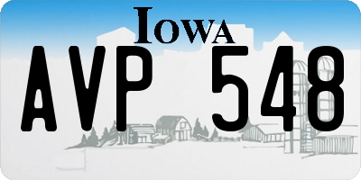 IA license plate AVP548