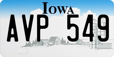 IA license plate AVP549