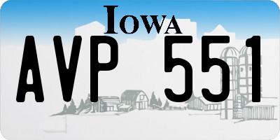 IA license plate AVP551
