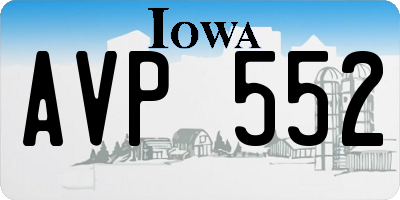 IA license plate AVP552
