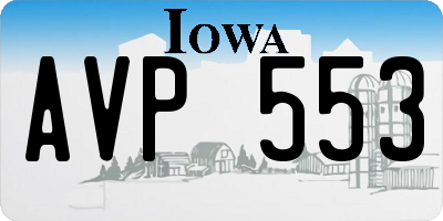 IA license plate AVP553