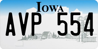 IA license plate AVP554