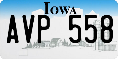 IA license plate AVP558