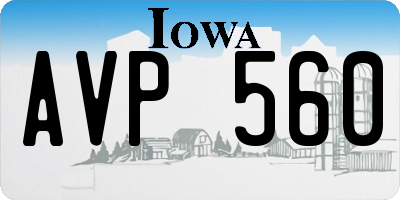 IA license plate AVP560