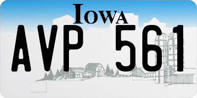 IA license plate AVP561