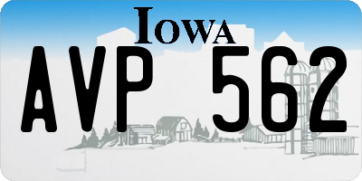 IA license plate AVP562