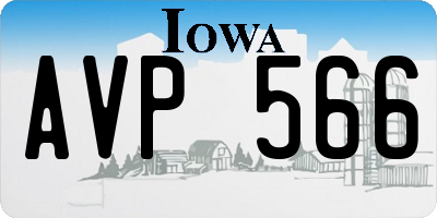 IA license plate AVP566