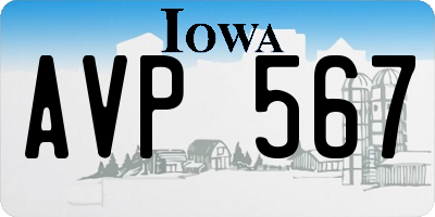 IA license plate AVP567