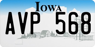IA license plate AVP568