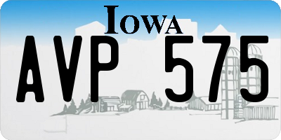 IA license plate AVP575