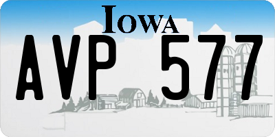 IA license plate AVP577