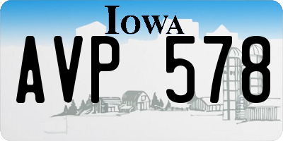 IA license plate AVP578