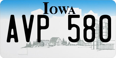 IA license plate AVP580