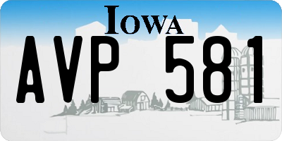 IA license plate AVP581