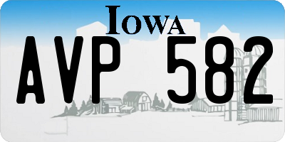 IA license plate AVP582