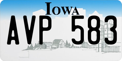 IA license plate AVP583