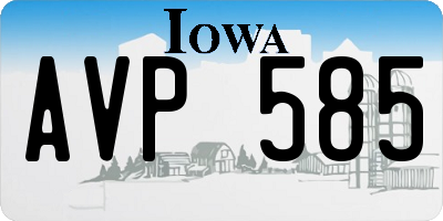 IA license plate AVP585