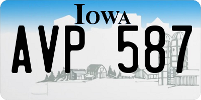 IA license plate AVP587