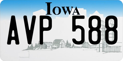 IA license plate AVP588