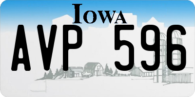 IA license plate AVP596