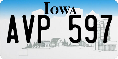 IA license plate AVP597
