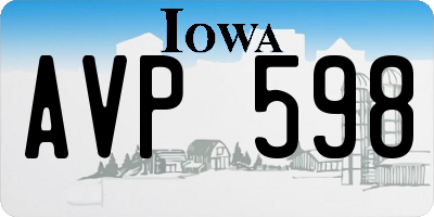 IA license plate AVP598