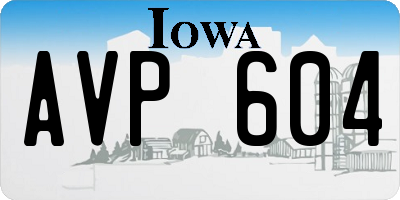 IA license plate AVP604