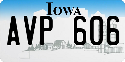 IA license plate AVP606