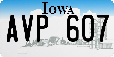 IA license plate AVP607