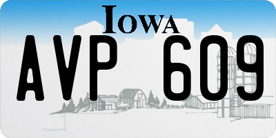 IA license plate AVP609