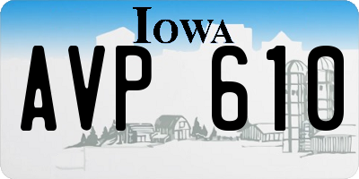IA license plate AVP610