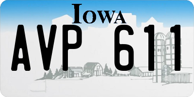 IA license plate AVP611