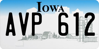 IA license plate AVP612