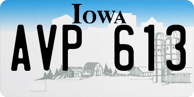 IA license plate AVP613