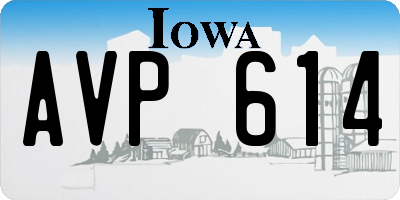 IA license plate AVP614