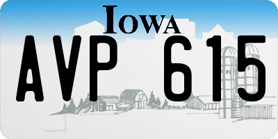 IA license plate AVP615