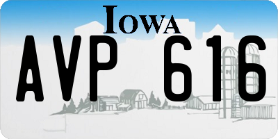 IA license plate AVP616