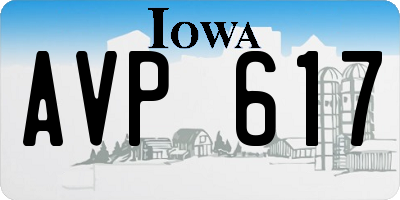 IA license plate AVP617
