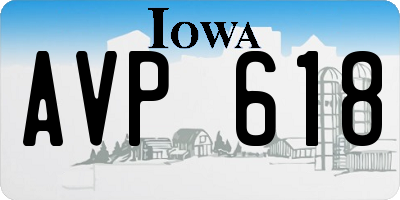 IA license plate AVP618